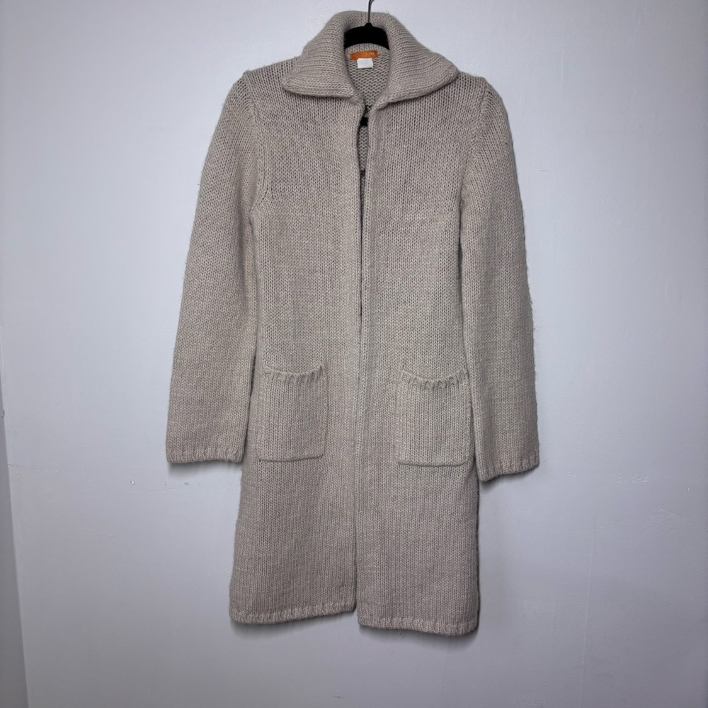 J.Crew Womens M Alpaca Blend Long Line Soft Cozy Heavy Cardigan Duster Sweater